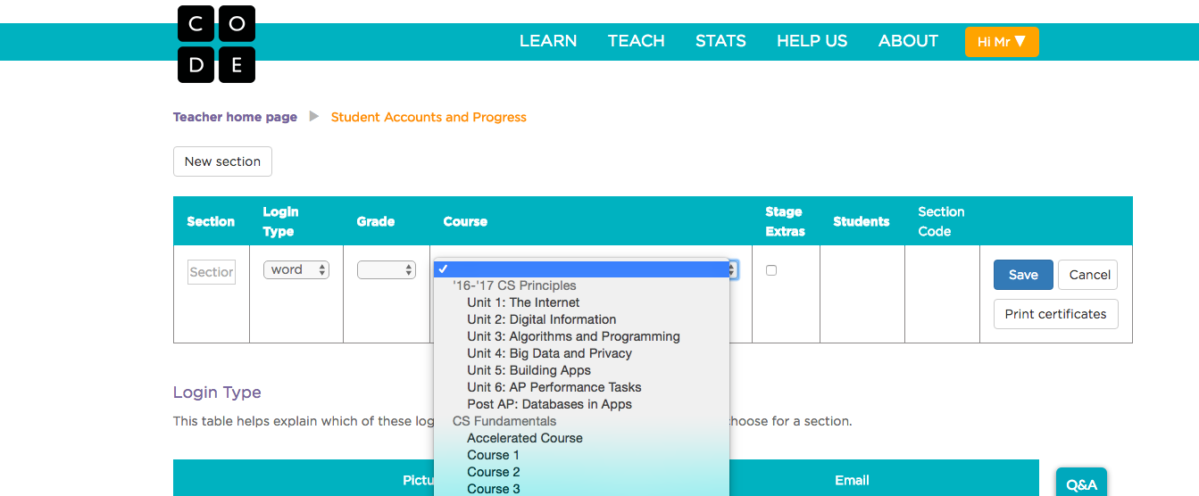 code.org teacher dashboard