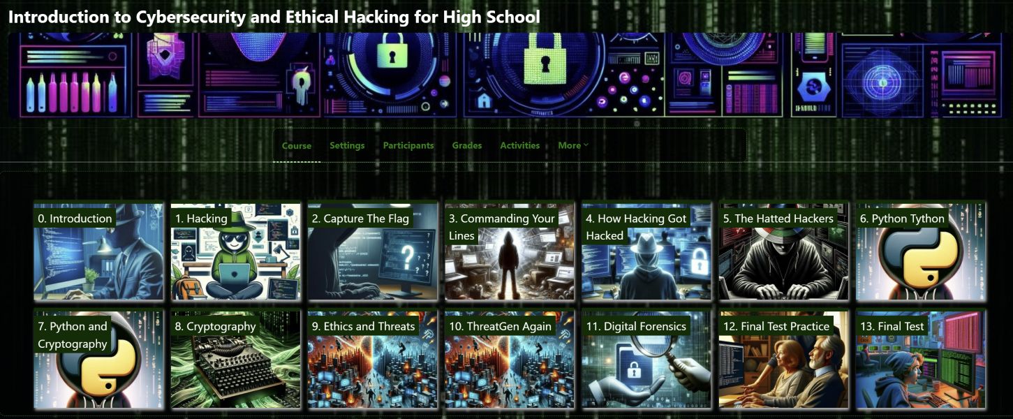 Screenshot of Introduction to Cybersecurity and Ethical Hacking course