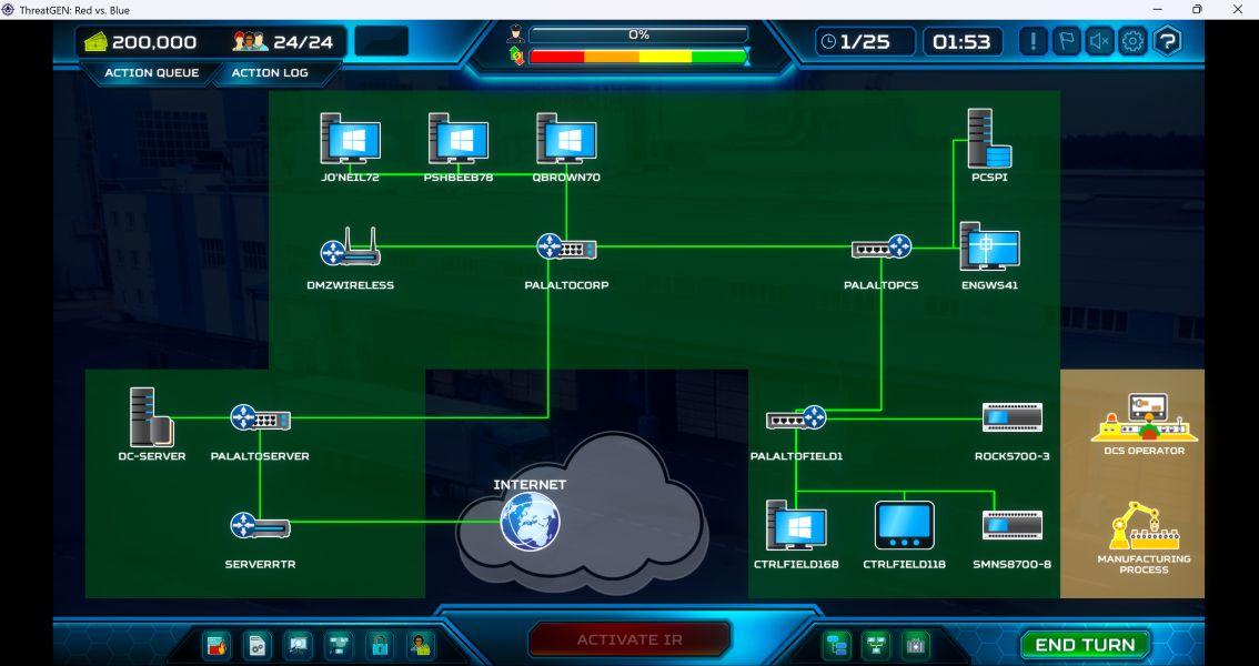 Screenshot of ThreatGen Red vs Blue Simulator game